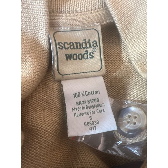 SCANDIA WOODS CAMEL BROWN COLLARED MENS CARDIGAN SWEATSHIRT SMALL - Picture 6 of 6